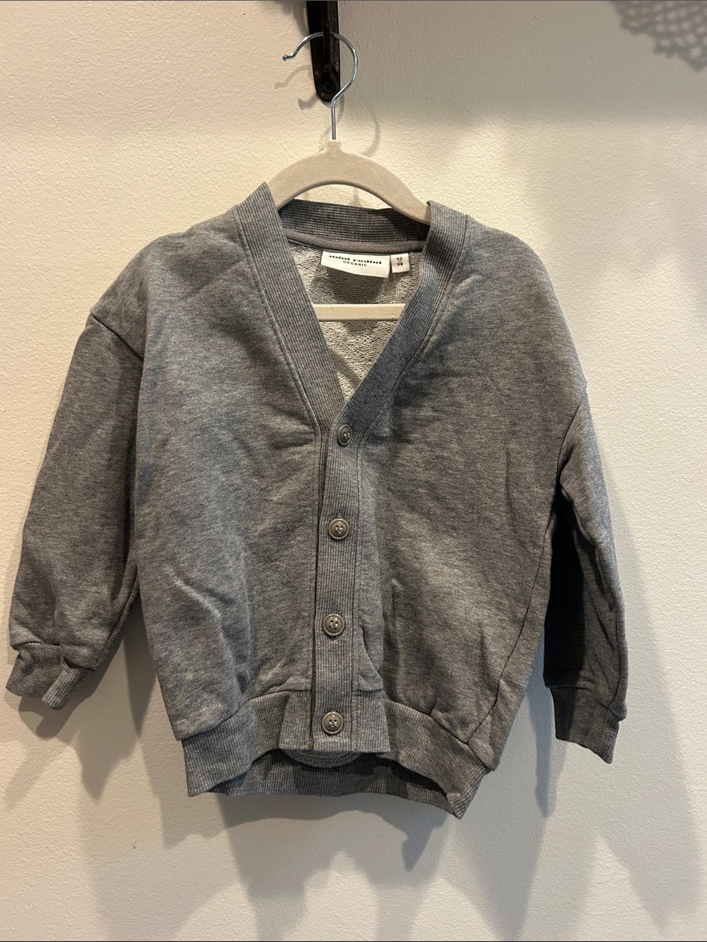 Mini Rodini Gray Button-Front Kids Cardigan